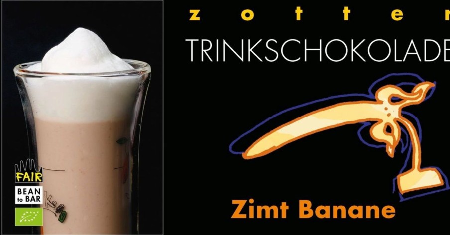 Zotter Schokolade Cacao E Cioccolata | Organic Drinking Chocolate Cinnamon Banana, 110 G
