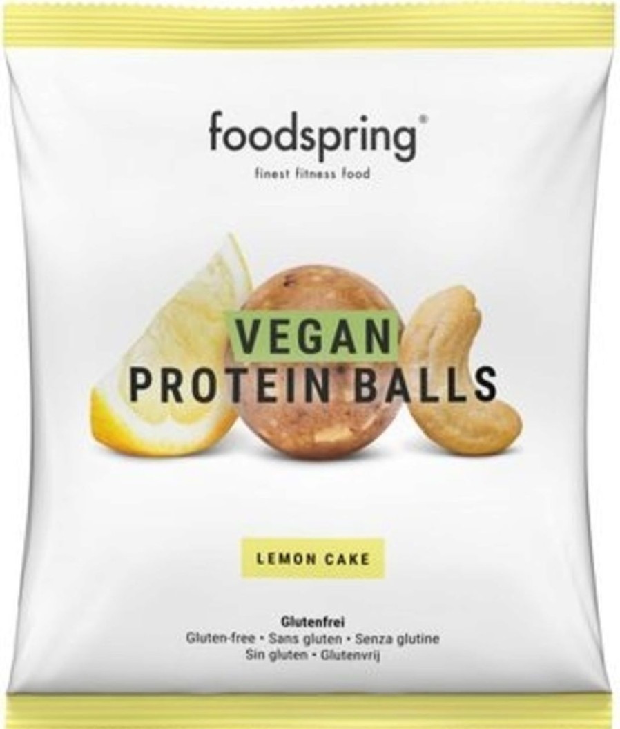 foodspring Barrette | Vegan Protein Balls Lemon Cake, 40 G