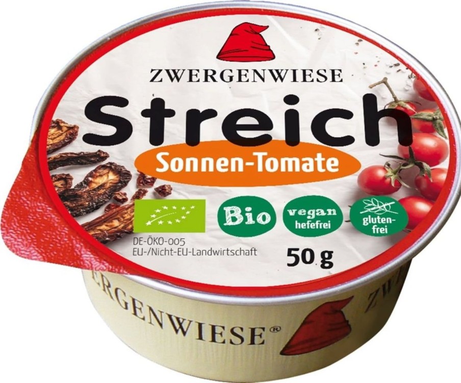 Zwergenwiese Pate E Spalmabili | Mini Spalmabile Bio - Pomodori Secchi, 50 G