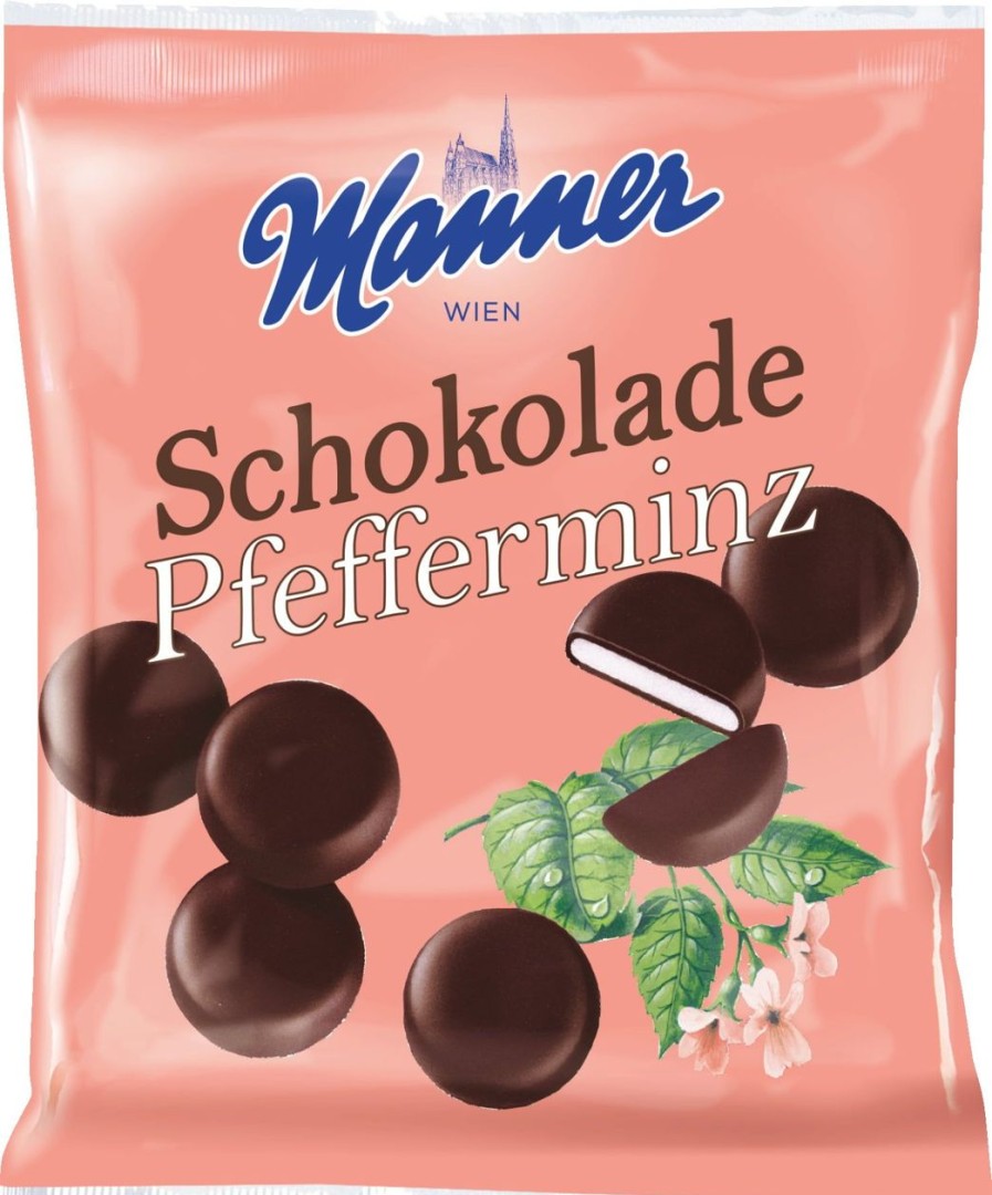 Manner Cioccolatini E Specialita Al Cioccolato | Menta Ricoperta Di Cioccolato, 150 G
