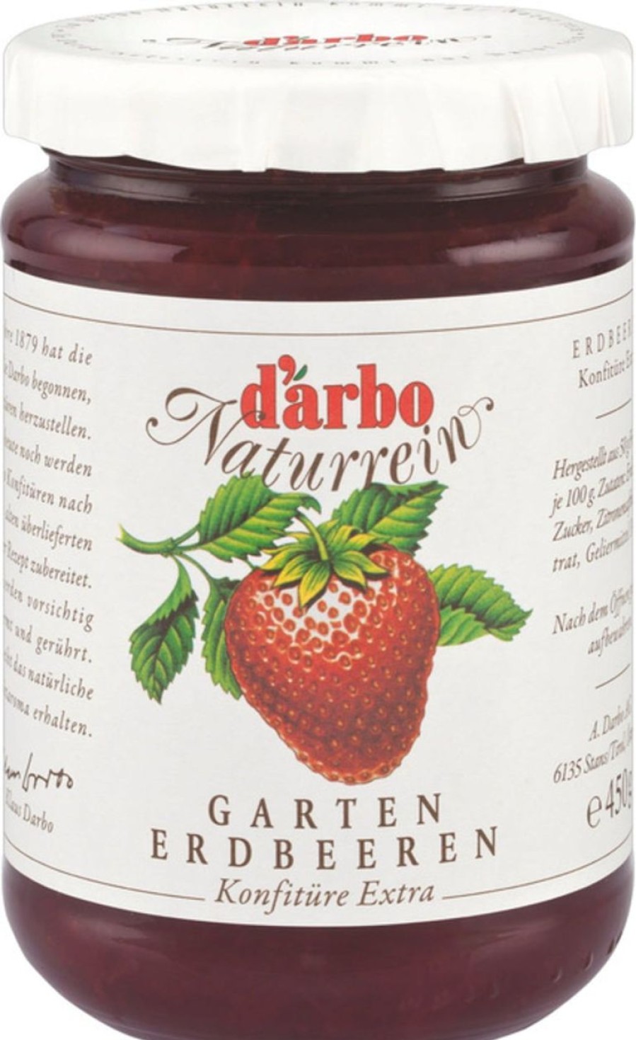 Darbo Miele Confetture E Spalmabili Dolci | Naturrein - Confettura Extra Di Fragole, 450 G
