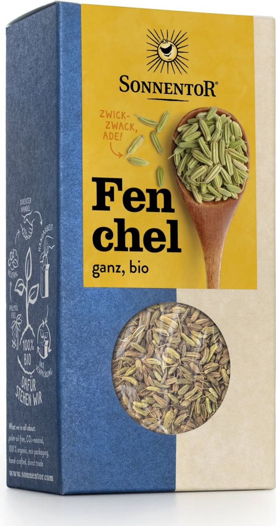 Sonnentor Spezie Singole | Semi Di Finocchio Interi, 40 G