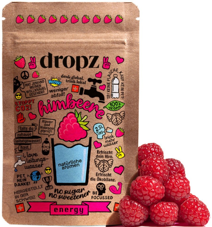 dropz Bevande In Polvere E Microdrink | Microdrink Energy - Lampone, Lampone Con Caffeina (20 Pezzi)