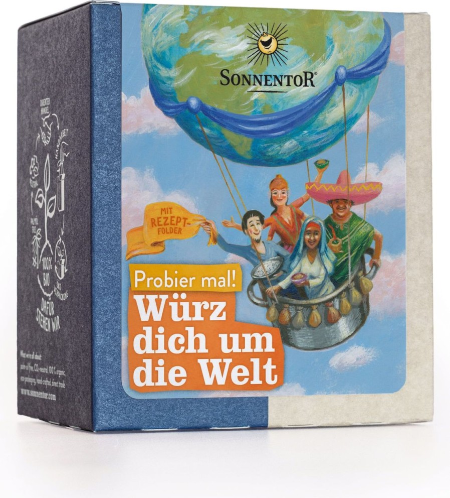 Sonnentor Set Regalo | Il Giro Del Mondo In 10 Spezie Confezione Assaggio, 50 G