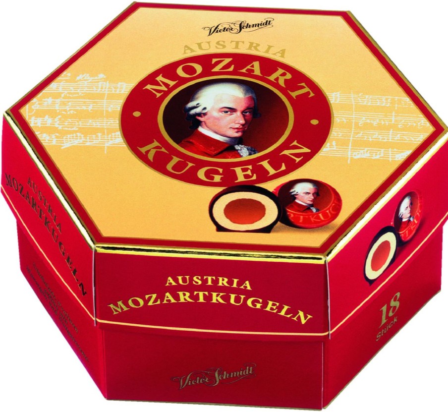 Austria Mozartkugeln Cioccolatini E Specialita Al Cioccolato | Palle Di Mozart - Scatola, 18 Pezzi (297 G)
