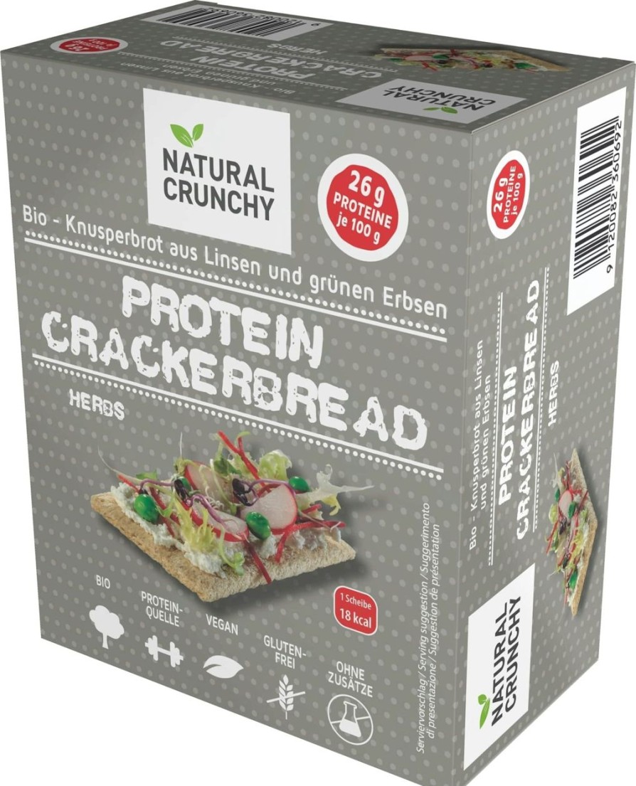 NATURAL CRUNCHY Pane E Prodotti Da Forno | Organic Protein Crackerbread - Erbe, 100 G