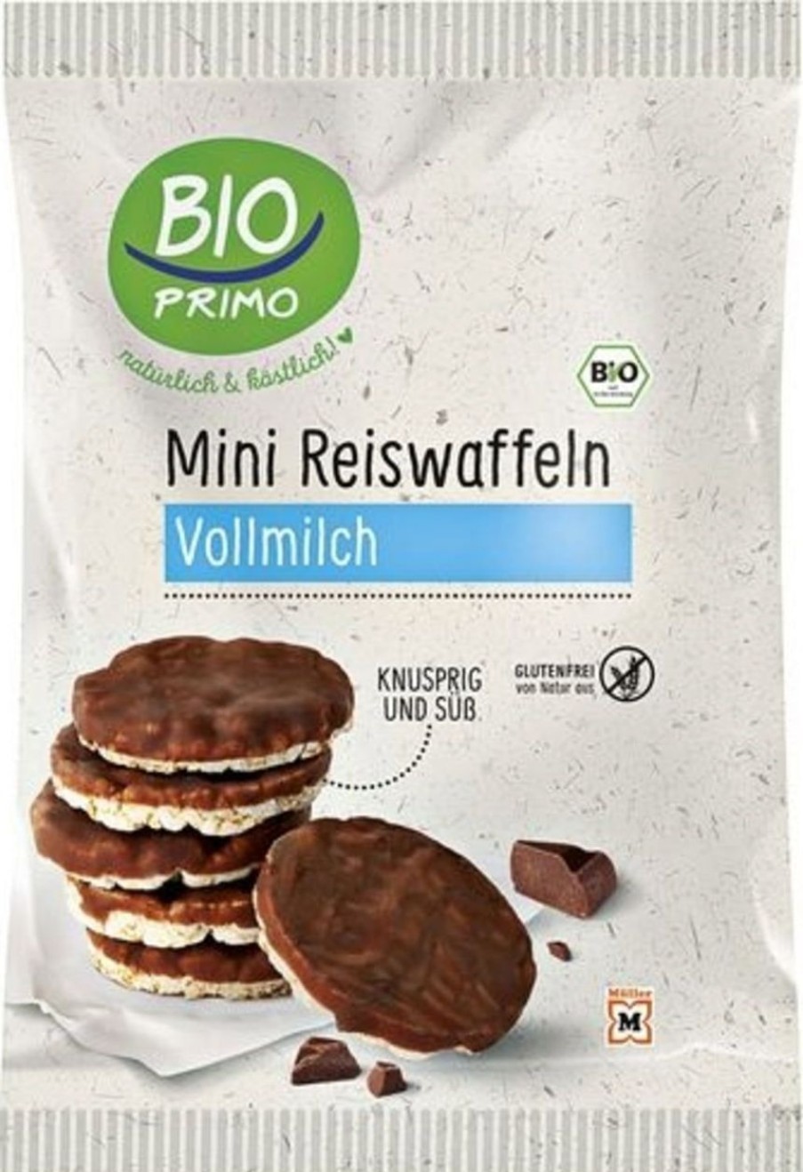 BIO PRIMO Gallette Di Riso E Di Cereali | Mini Gallette Di Riso Bio - Cioccolato Al Latte, 60 G