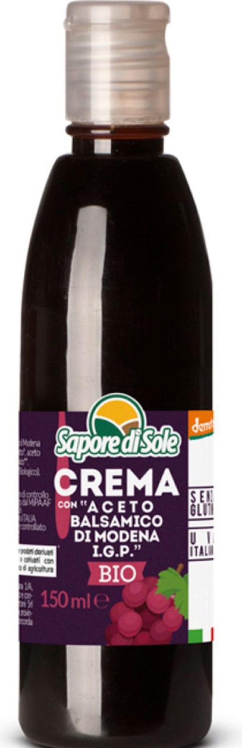 Sapore di Sole Aceto Balsamico | Crema Con Aceto Balsamico Di Modena Igp Bio, 150 Ml