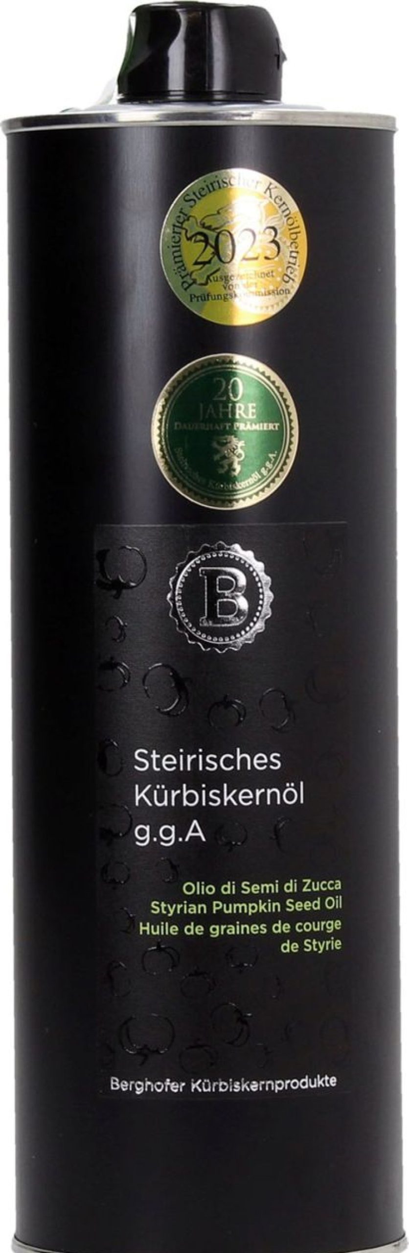 Berghofer Farmery Olio Di Semi Di Zucca | Olio Di Semi Di Zucca Stiriano In Latta, 1.000 Ml