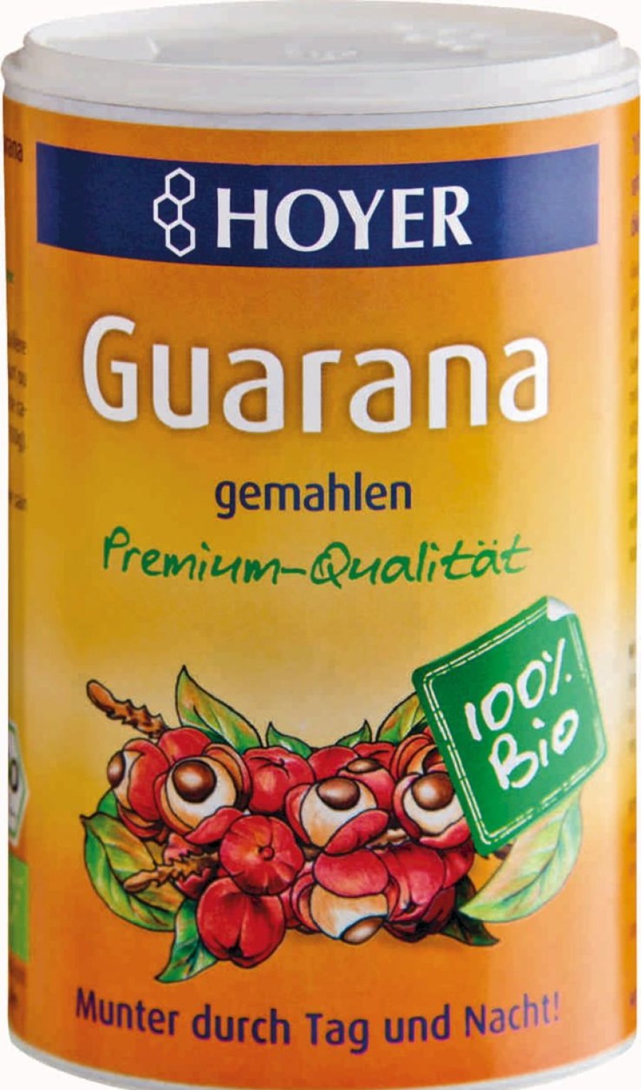 HOYER Frutta In Polvere | Guarana Macinato Bio, 75 G