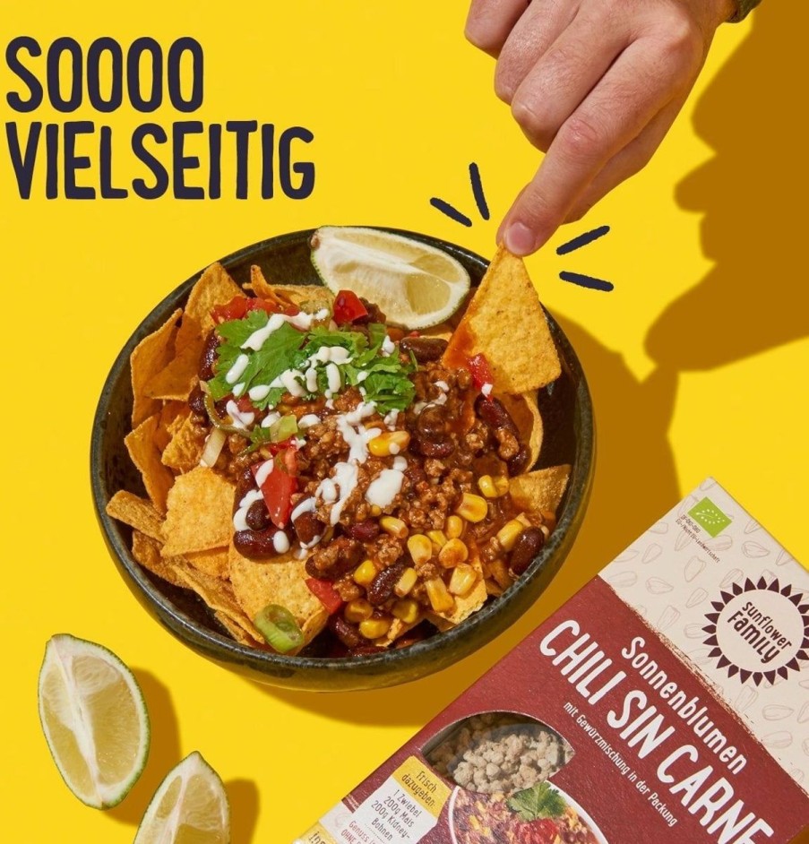 SunflowerFamily Sostituti Della Carne | Chili Sin Carne Di Semi Di Girasole Bio, 131 G