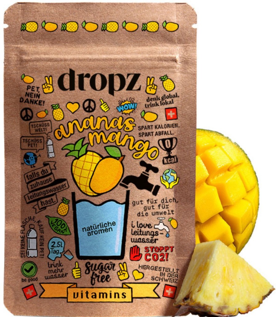 dropz Bevande In Polvere E Microdrink | Microdrink Vitamins - Mango E Ananas, Mango E Ananas (20 Pezzi)