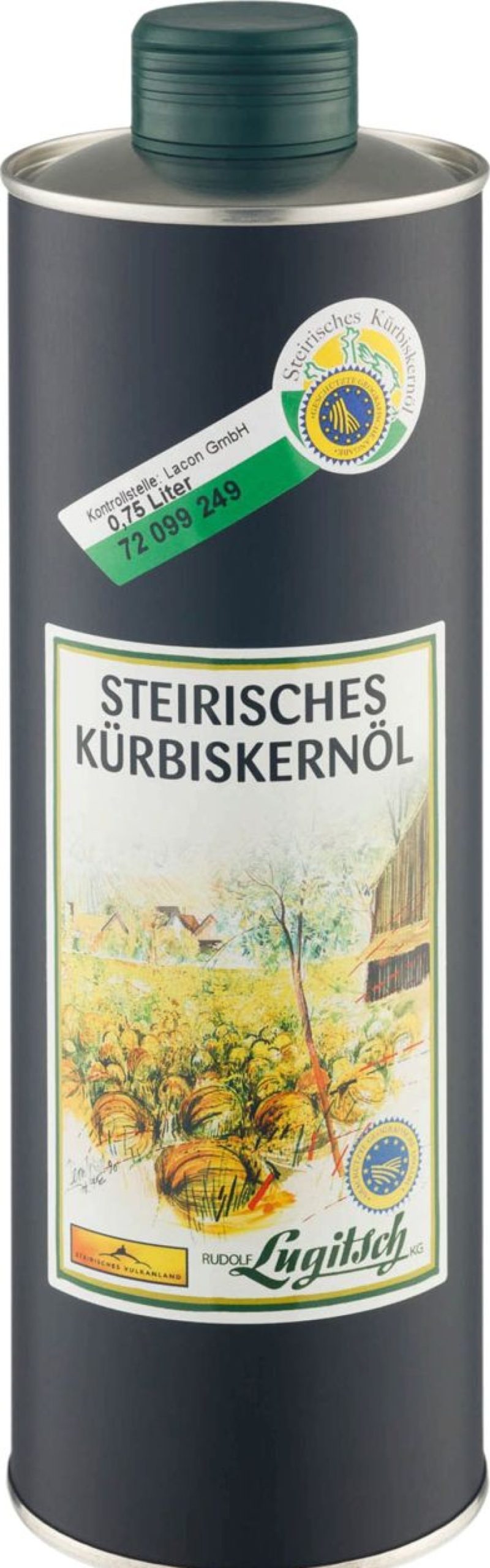 Rudolf Lugitsch Olio Di Semi Di Zucca | Olio Di Semi Di Zucca Stiriano Igp In Lattina, 750 Ml