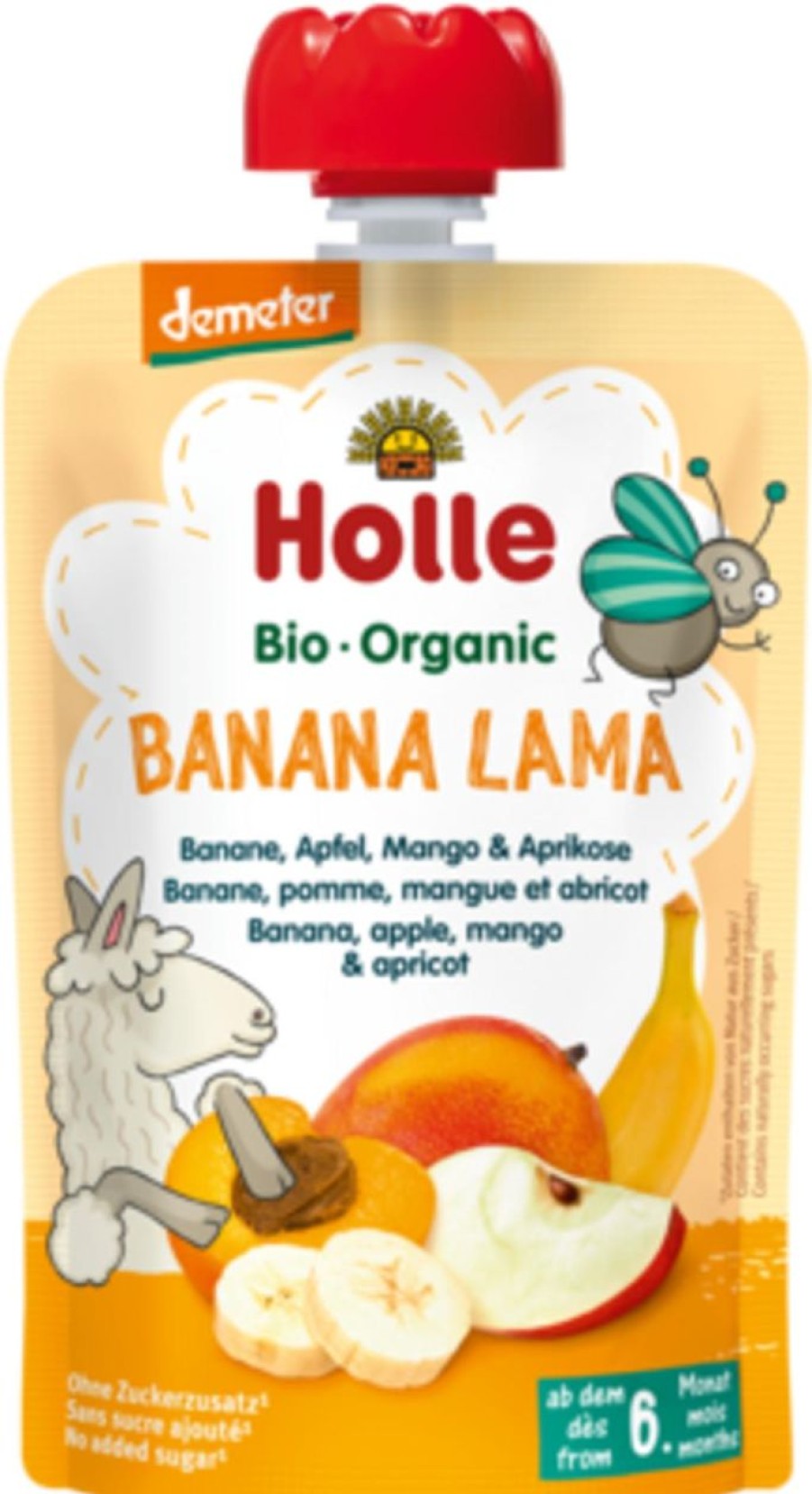 Holle Alimenti Per Bambini E Neonati | Banana Lama - Pouchy Banana, Mela, Mango E Albicocca, 100 G