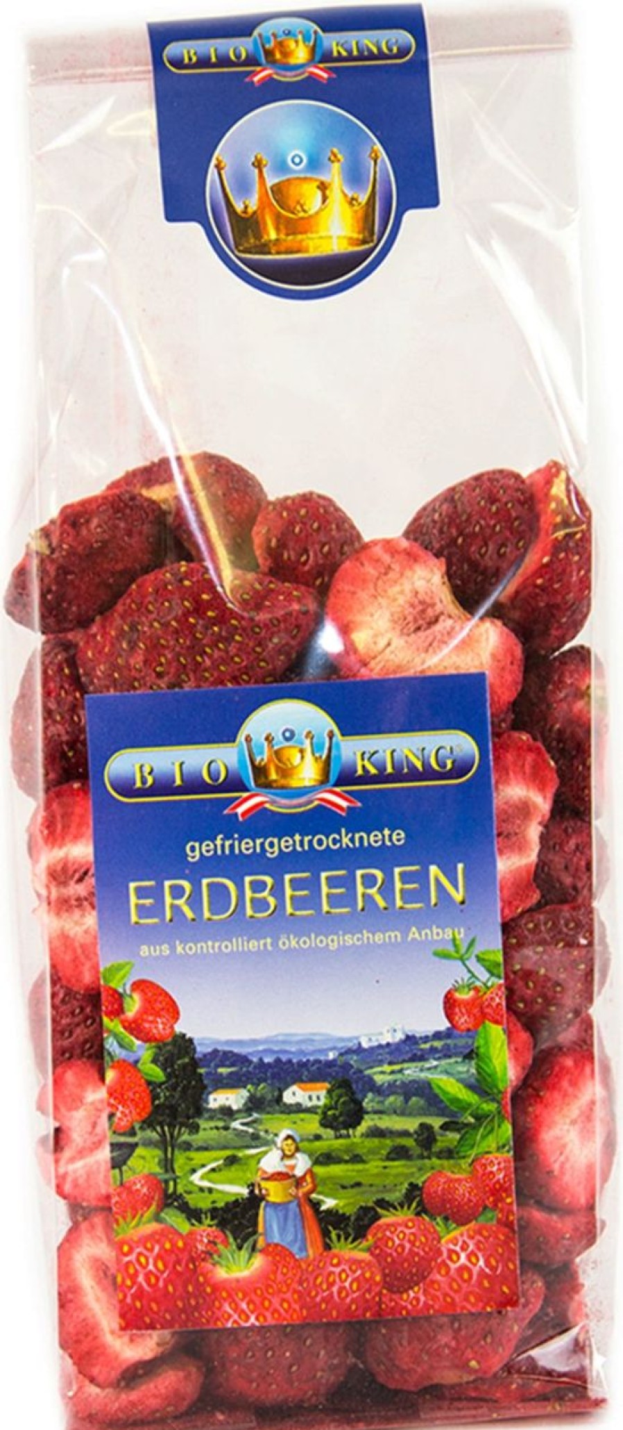 BioKing Frutta Secca Ed Essiccata | Fragole Bio, 40 G