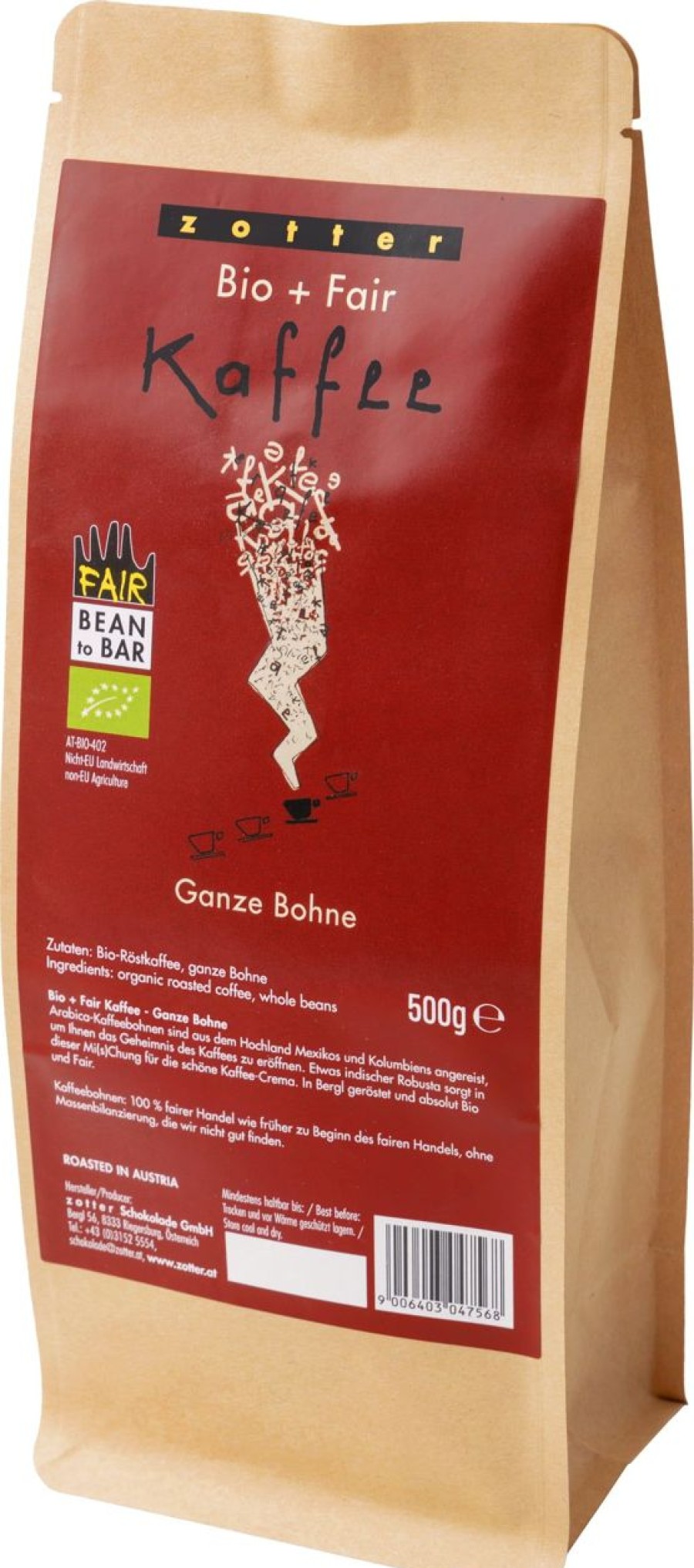 Zotter Schokolade Caffe | Organic + Fairtrade Coffee, 500 G