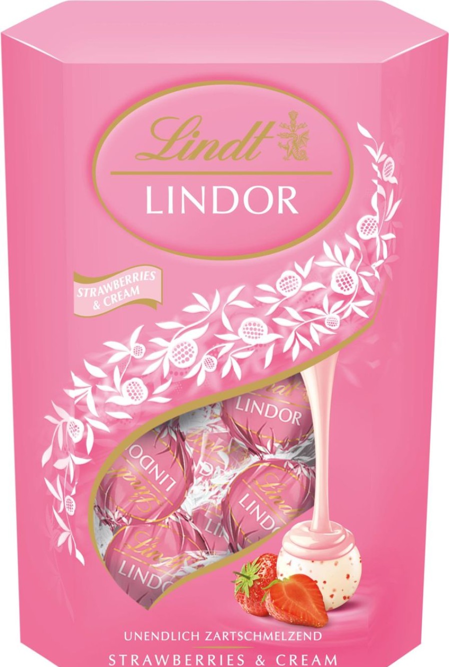 Lindt Cioccolatini E Specialita Al Cioccolato | Lindor - Fragole E Panna, 500 G