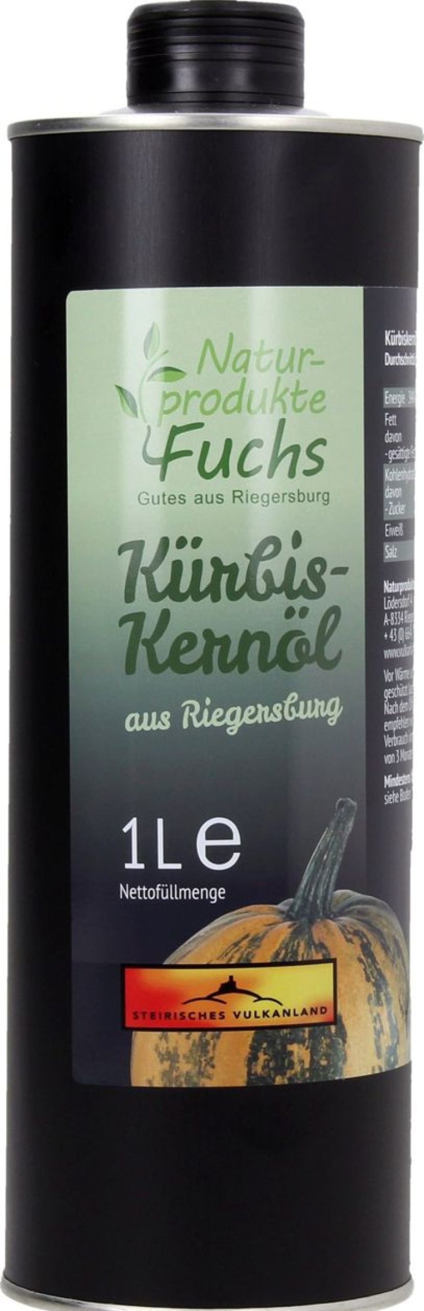 Naturprodukte Fuchs Olio Di Semi Di Zucca | Olio Di Semi Di Zucca Igp In Latta, 1 L