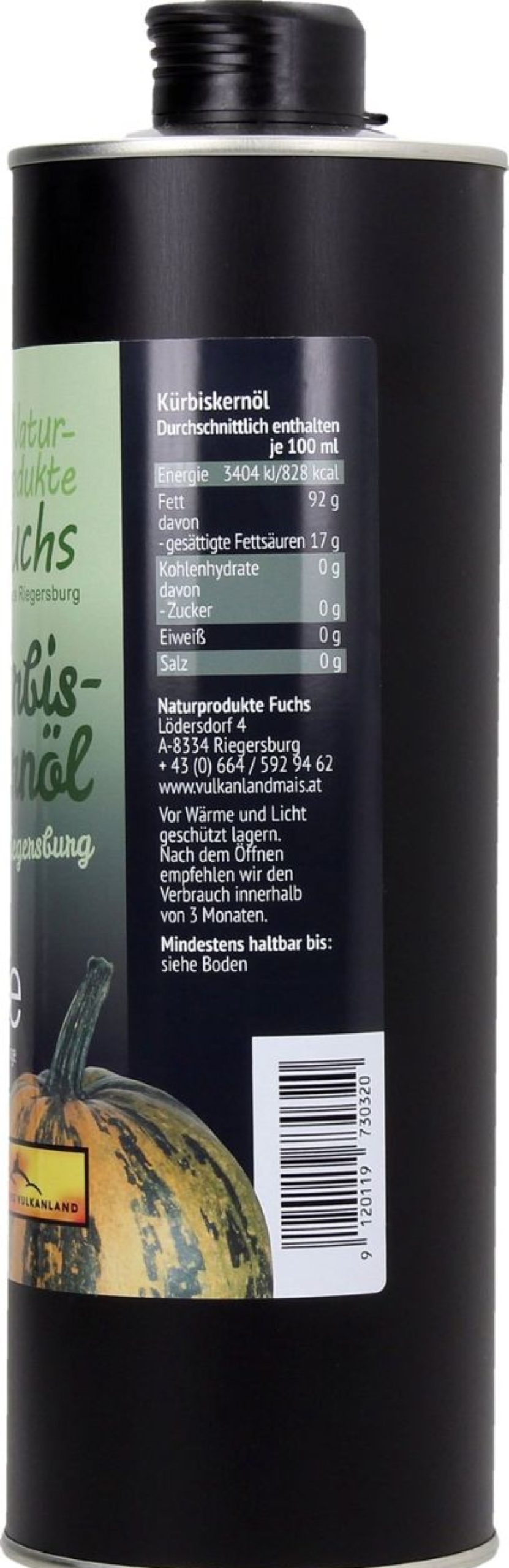 Naturprodukte Fuchs Olio Di Semi Di Zucca | Olio Di Semi Di Zucca Igp In Latta, 1 L