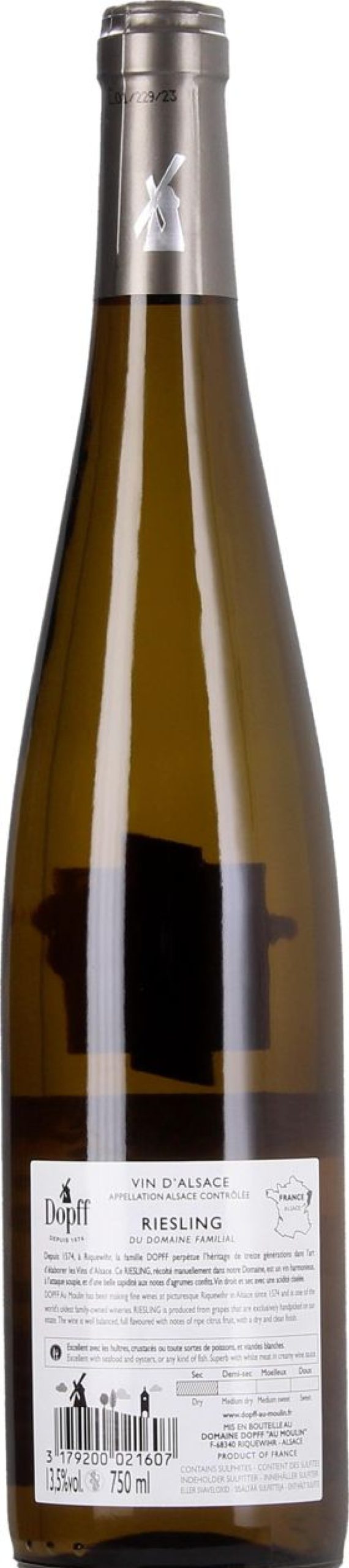Dopff au Moulin Bevande Alcoliche | Riesling Domaine Familial 2018, 0,75 L