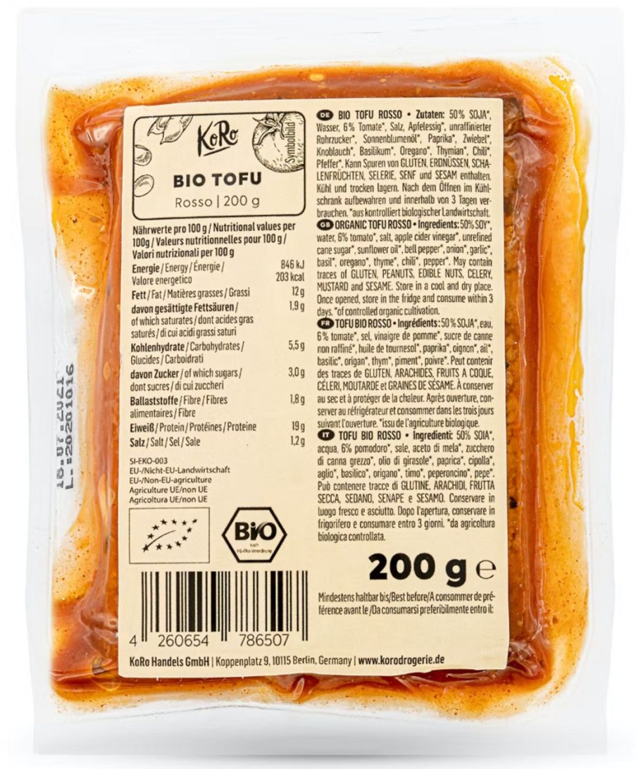 KoRo Sostituti Della Carne | Tofu Rosso Bio, 200 G