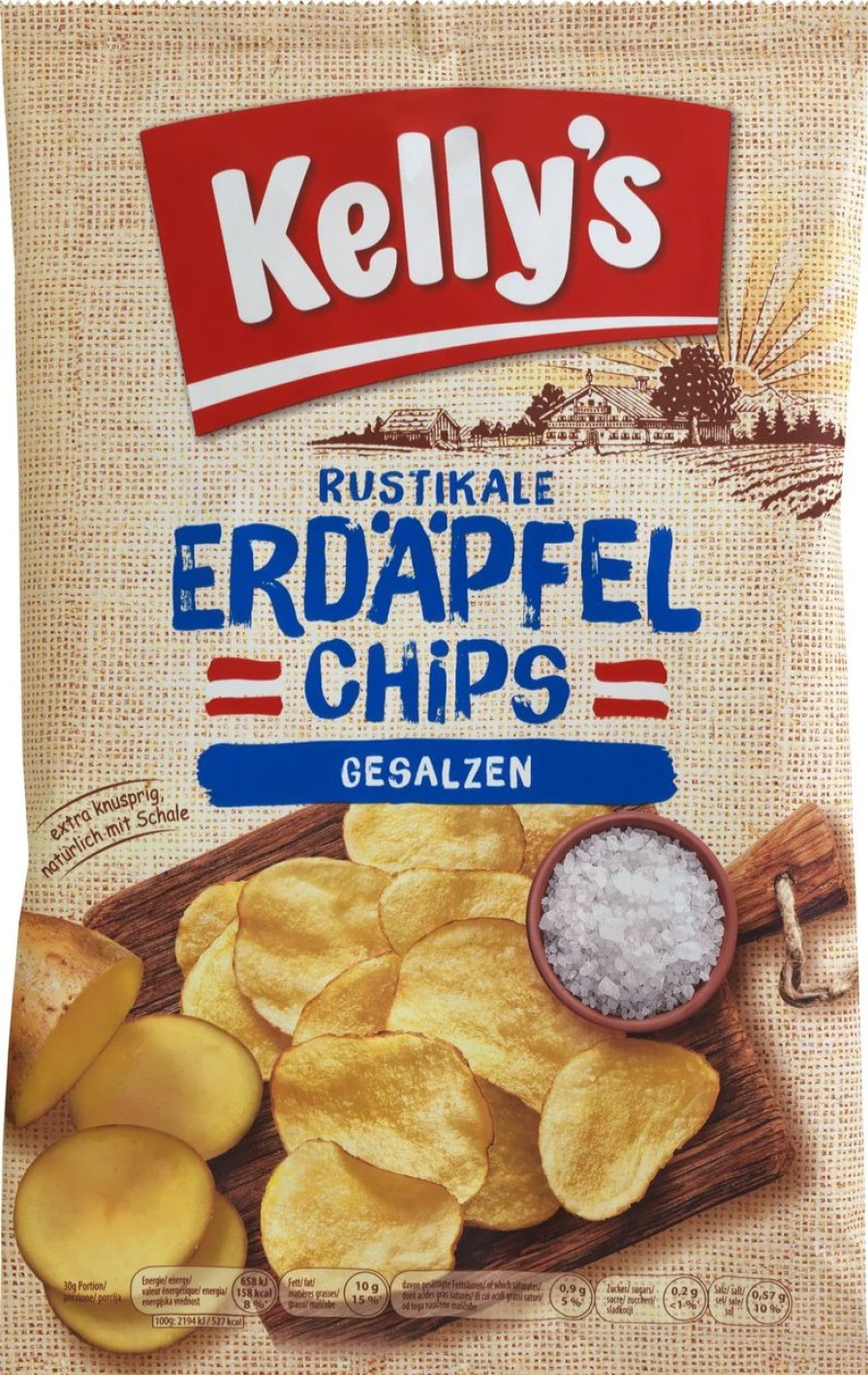 Kelly's Patatine | Chips Rustiche - Salate, 100 G