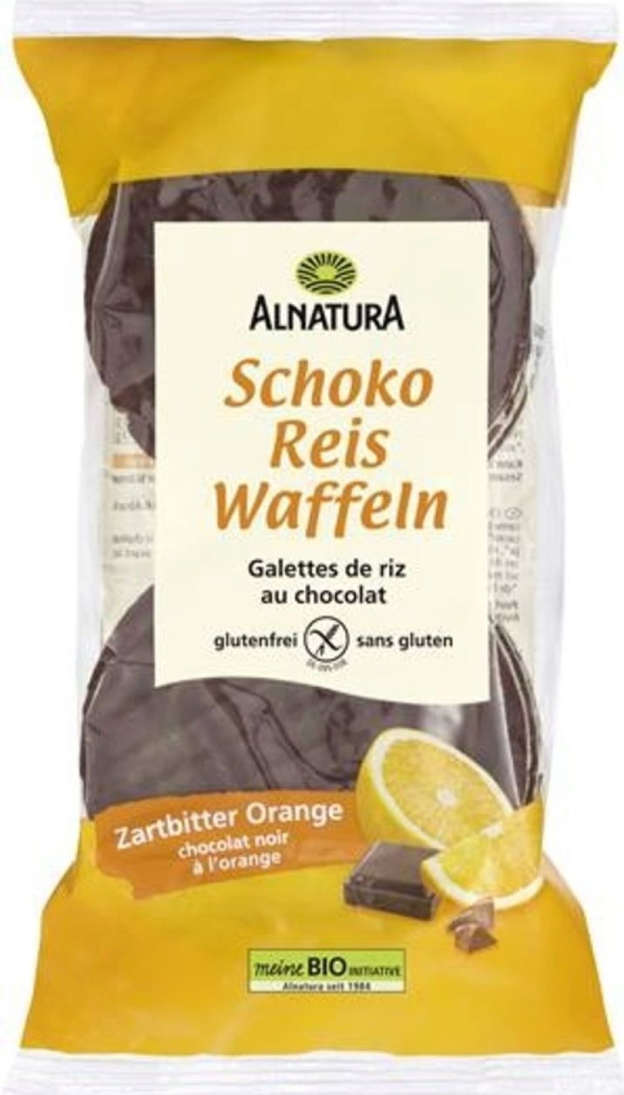 Alnatura Gallette Di Riso E Di Cereali | Gallette Di Riso Bio - Cioccolato Fondente E Arancia, 100 G