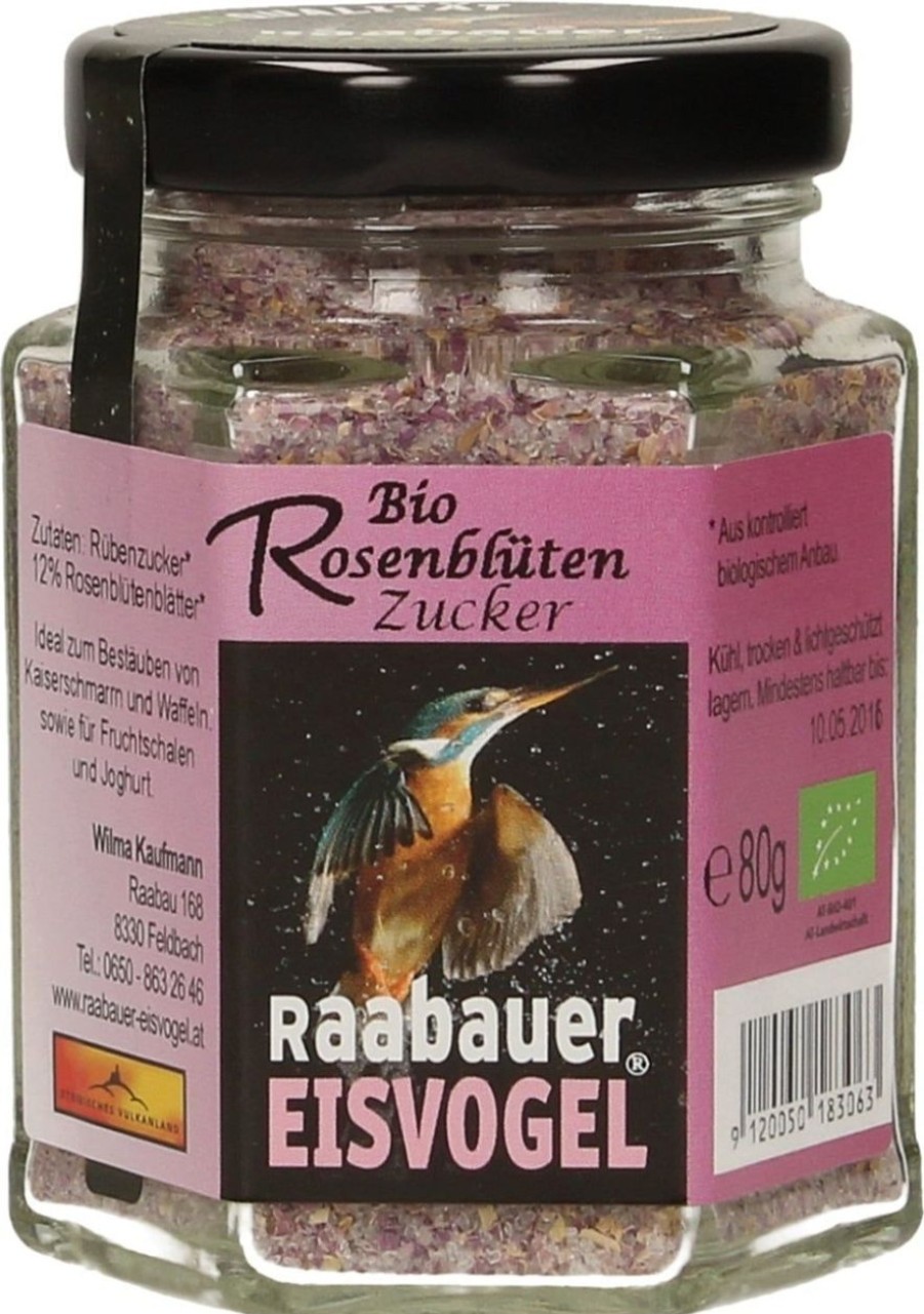 Raabauer Eisvogel Zucchero | Zucchero Bio Ai Petali Di Rosa, 80 G