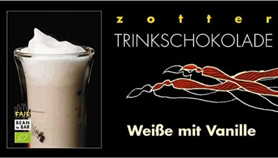 Zotter Schokolade Cacao E Cioccolata | Organic Drinking Chocolate White Vanilla, 110 G