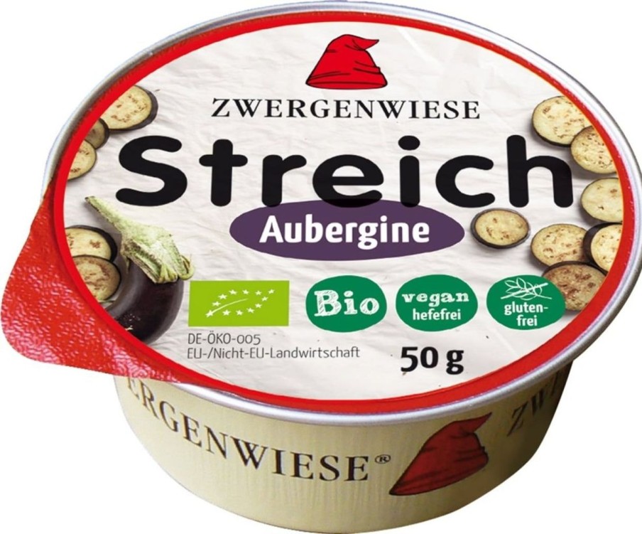 Zwergenwiese Pate E Spalmabili | Mini Spalmabile Bio - Melanzane, 50 G