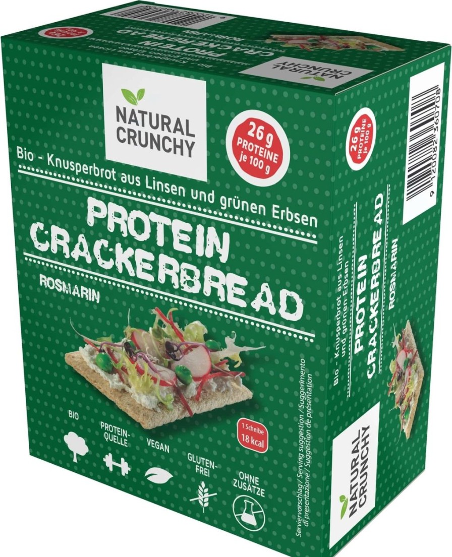 NATURAL CRUNCHY Pane E Prodotti Da Forno | Organic Protein Crackerbread - Rosmarino, 100 G