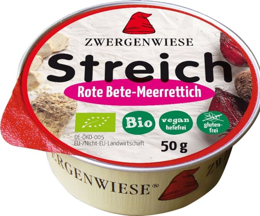 Zwergenwiese Pate E Spalmabili | Mini Spalmabile Bio - Barbabietola E Rafano, 50 G