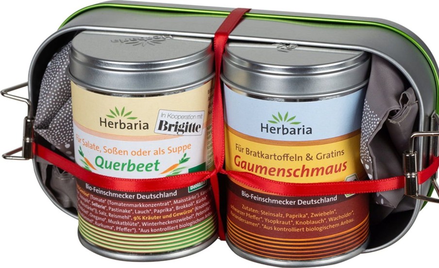 Herbaria Set Regalo | Lunchbox - Miscele Di Spezie Bio - Prelibatezza E Querbeet