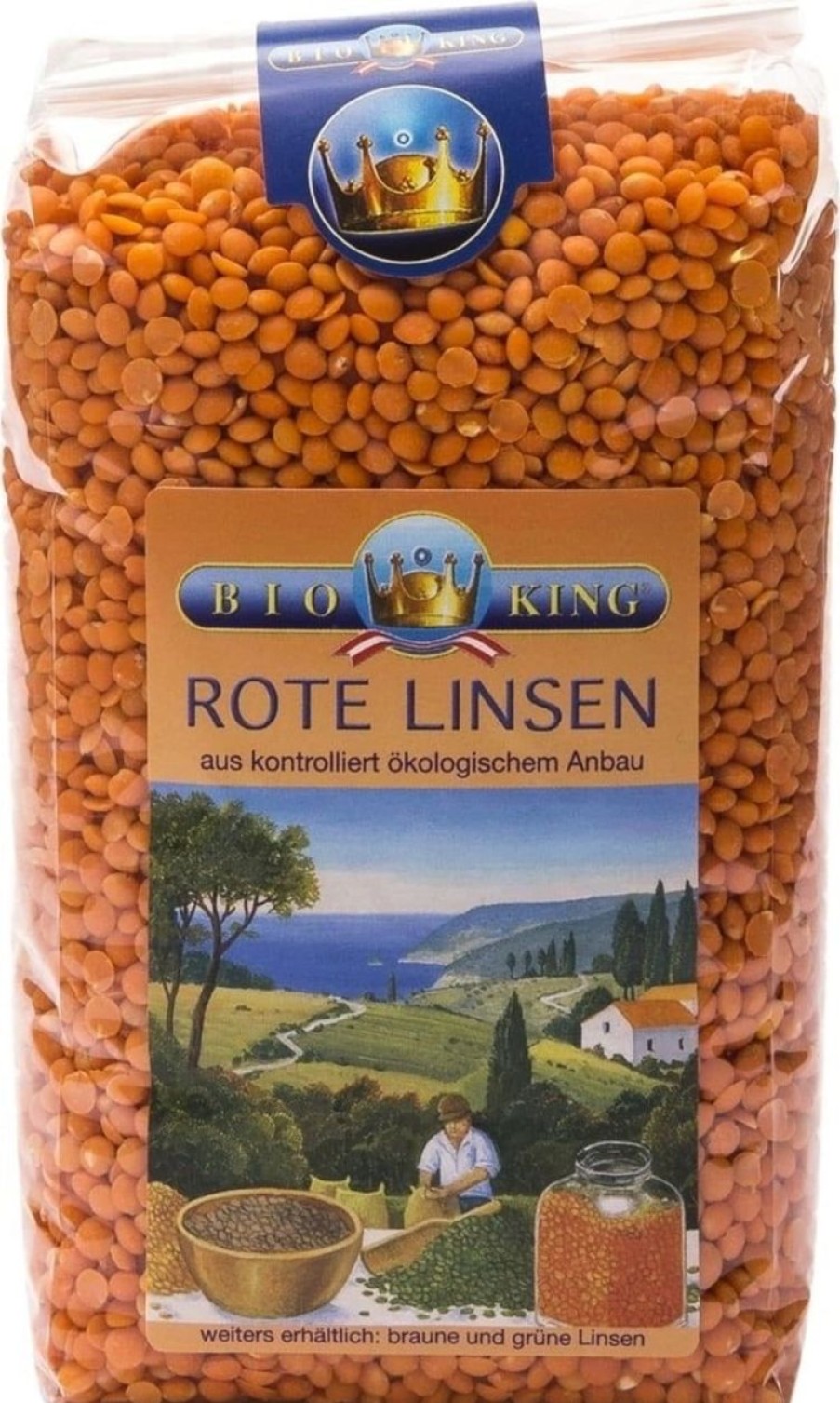 BioKing Legumi | Lenticchie Rosse Bio, 500 G