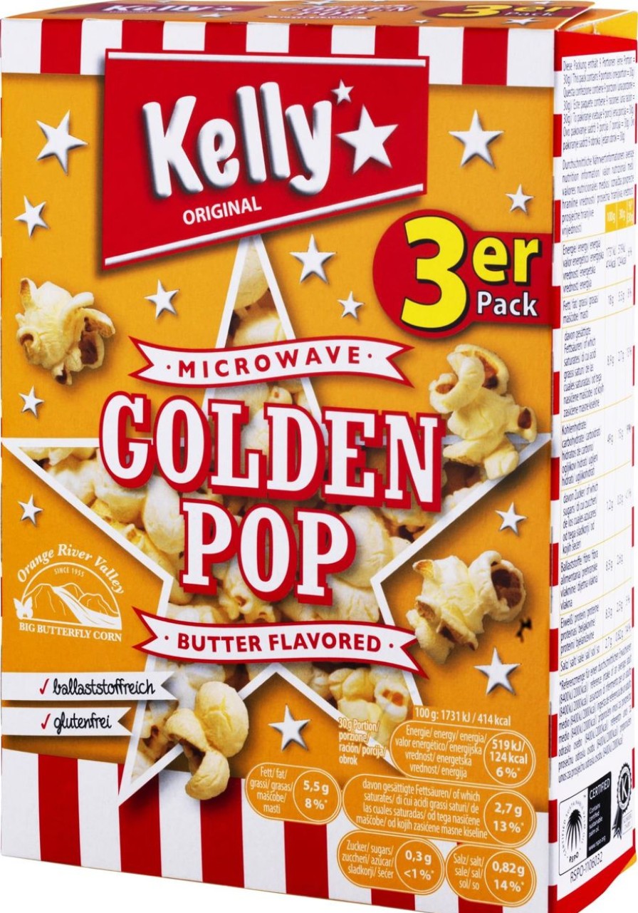 Kelly's Snack Salati | Microwave Golden Pop - Butter, 270 G