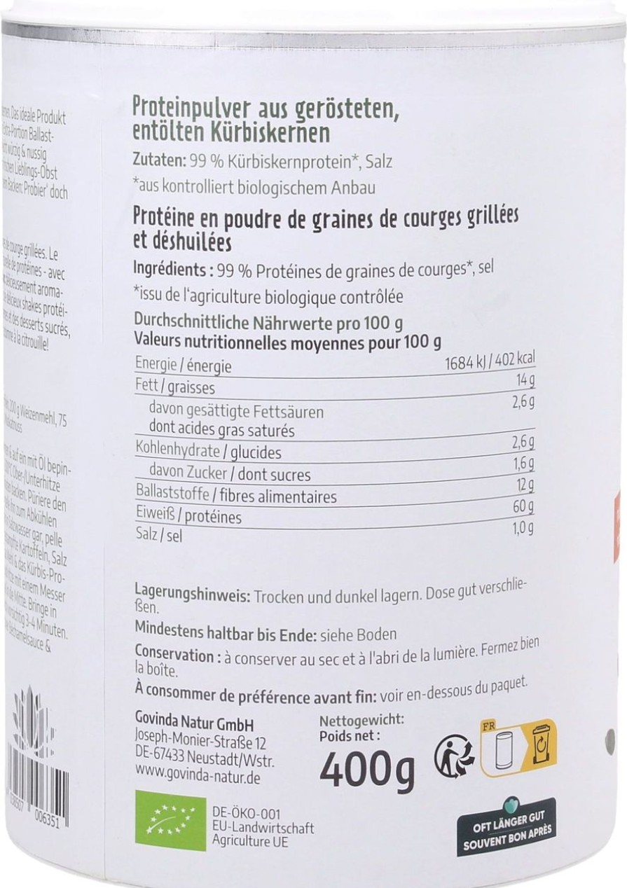 Govinda Shake Proteici | Proteine Di Zucca Bio In Polvere, 400 G
