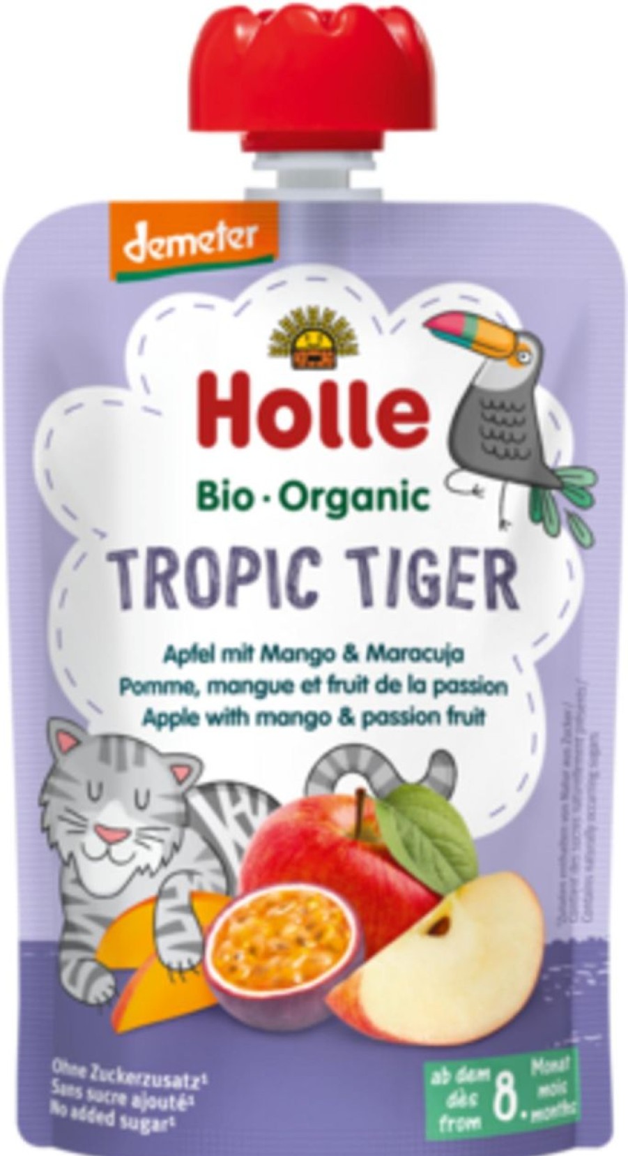 Holle Alimenti Per Bambini E Neonati | Tropic Tiger - Pouchy Mela, Mango E Maracuja, 100 G