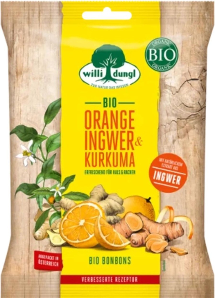 Willi Dungl Dolci | Caramelle Alle Erbe Bio - Arancia Zenzero E Curcuma, 65 G