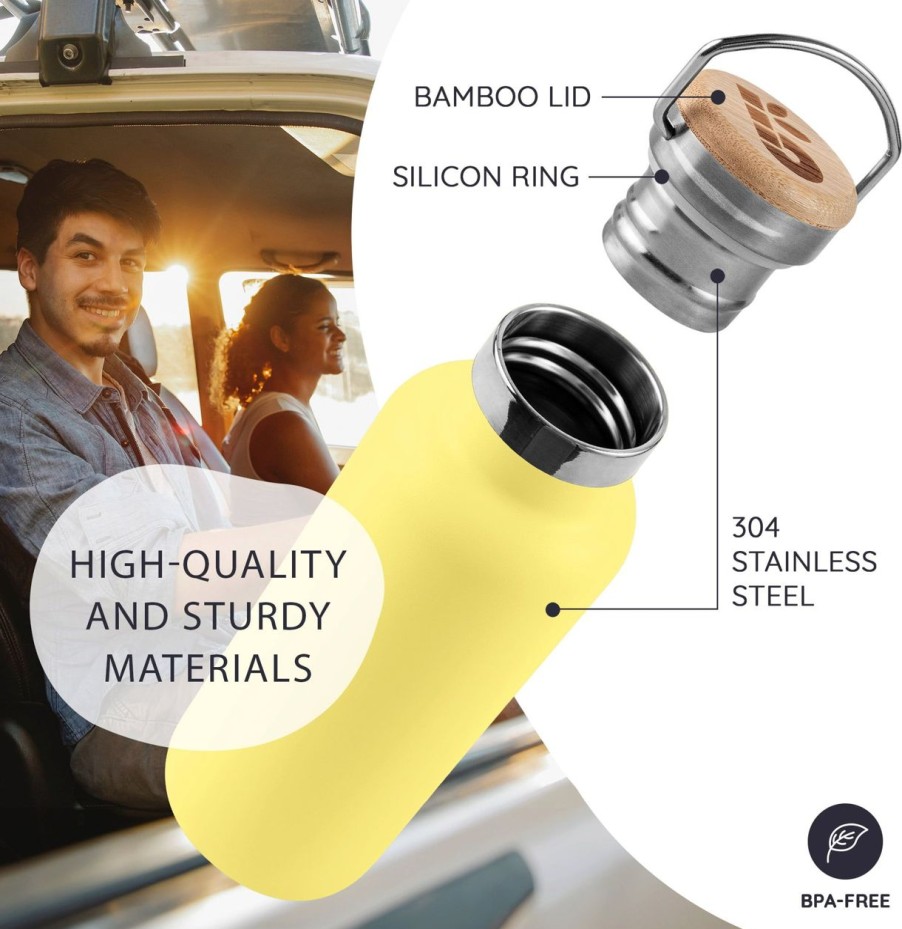 Bambaw In Viaggio | Thermos In Acciaio Inossidabile, 350 Ml, Yellow Beam