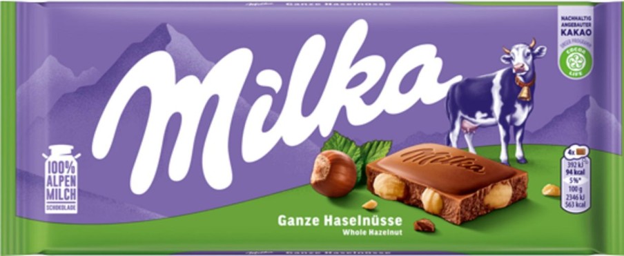 Milka Cioccolato | Cioccolato Con Nocciole Intere, 100 G