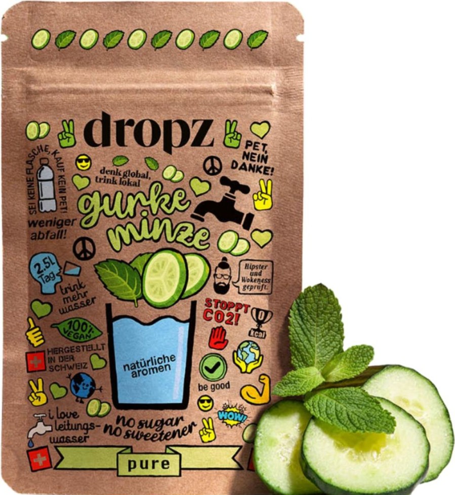 dropz Bevande In Polvere E Microdrink | Microdrink Pure - Menta E Cetriolo, Menta E Cetriolo (20 Pezzi)