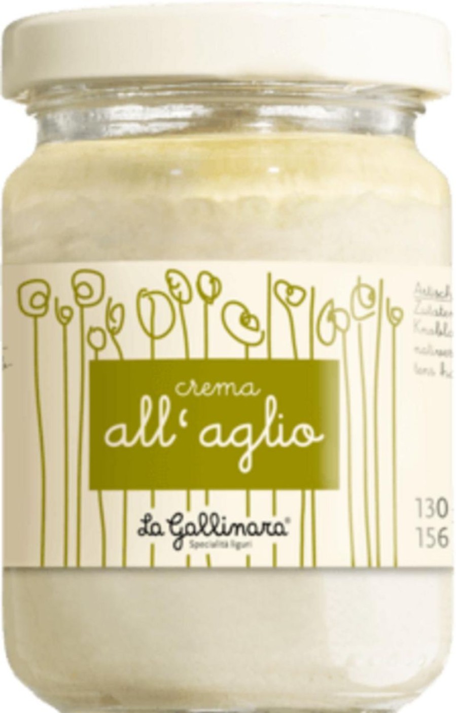La Gallinara Pate E Spalmabili | Crema All'Aglio, 130 G