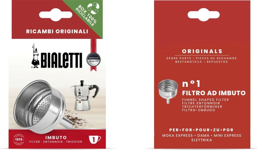 Bialetti Mise En Place | Filtro A Imbuto Di Ricambio, Per Junior Express Da 1 Tazza
