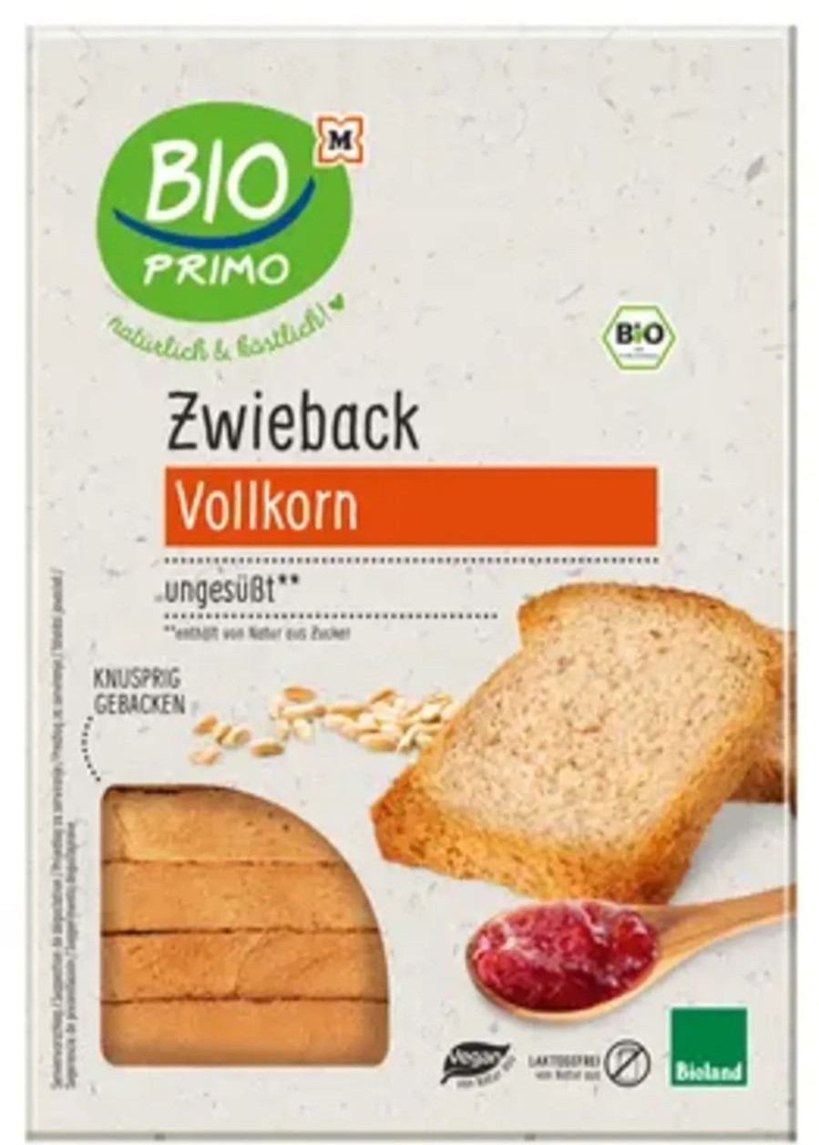 BIO PRIMO Pane E Prodotti Da Forno | Fette Biscottate Integrali Bio, 200 G