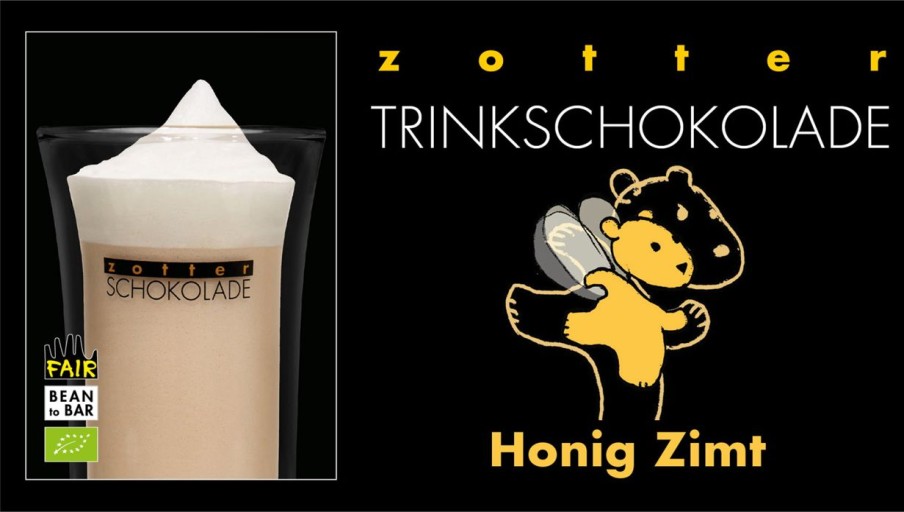 Zotter Schokolade Cacao E Cioccolata | Organic Drinking Chocolate Honey Cinnamon, 110 G