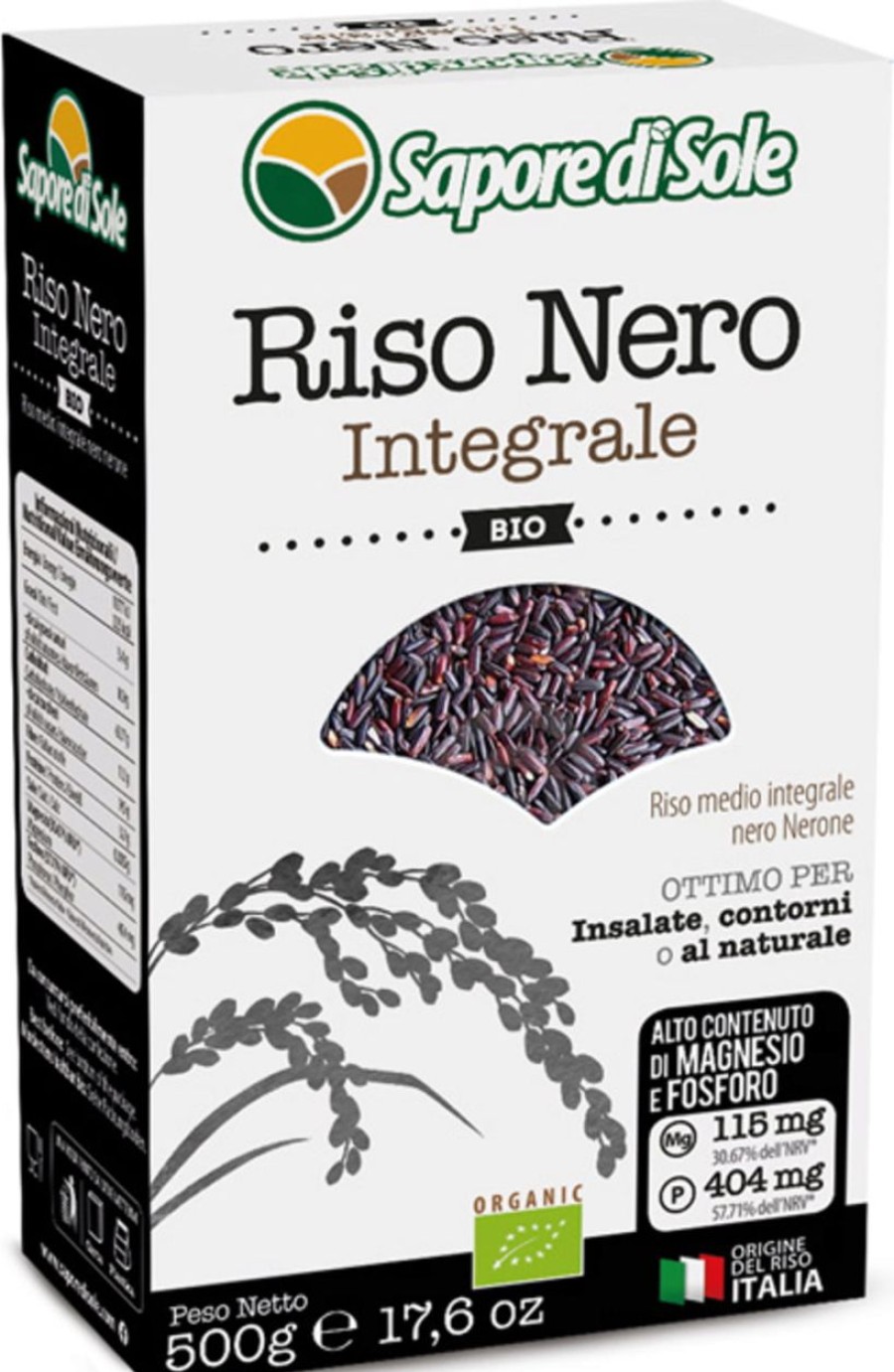 Sapore di Sole Riso E Risotti | Riso Nero Integrale Bio, 500 G