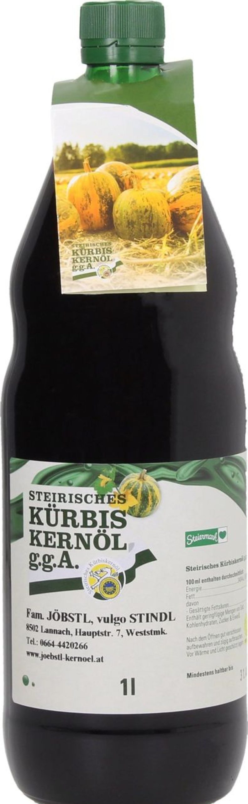 Bauernhof JÖBSTL, vulgo STINDL Olio Di Semi Di Zucca | Olio Di Semi Di Zucca Stiriano Igp, 1.000 Ml