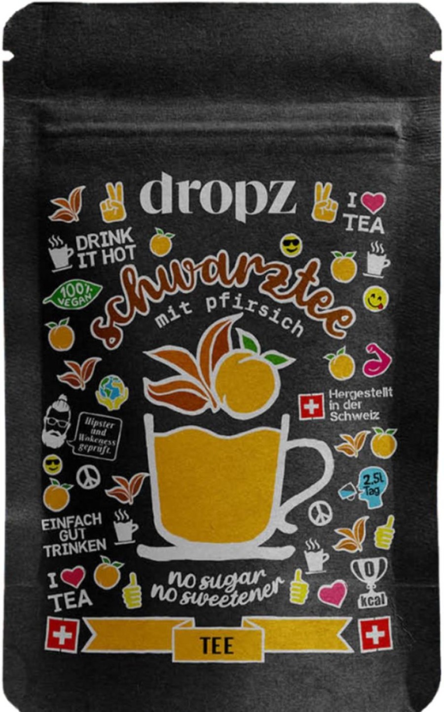 dropz Bevande In Polvere E Microdrink | Microdrink Tea - Te Nero Alla Pesca, Te Nero Alla Pesca (20 Pezzi)