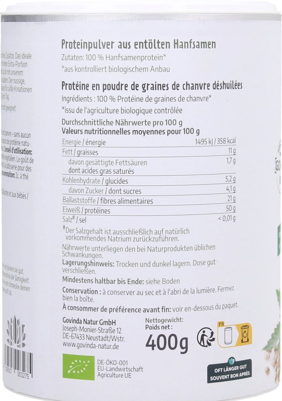 Govinda Shake Proteici | Proteine Della Canapa In Polvere Bio, 400 G