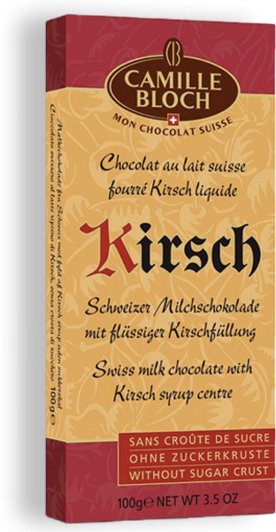 Camille Bloch Cioccolato | Cioccolato Ripieno Di Liquore - Senza Guscio Di Cristalli Di Zucchero, Kirsch (100 G)